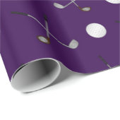 Personalisierte lila Golfnamensbälle Geschenkpapier (Rolleneckpunkt)