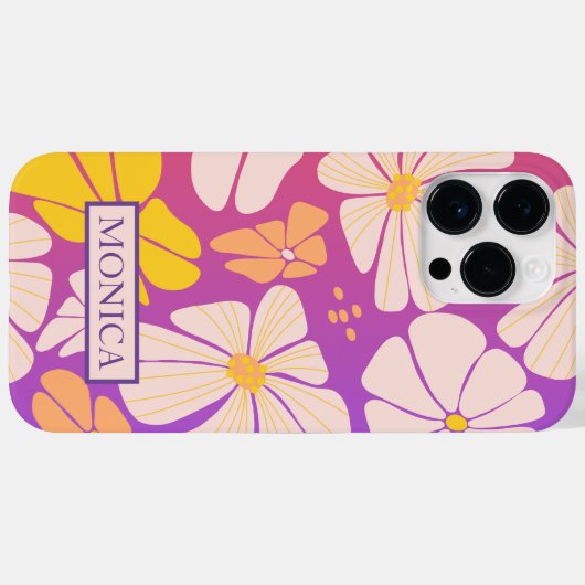 PERSONALISIERTE LILA GRADIENT-WILDBLUMEN Case-Mate iPhone HÜLLE (Rückseite (Horizontal))