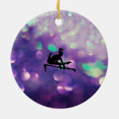 PERSONALISIERTE LILA GYMNASTIKORNATIONEN KERAMIK ORNAMENT (Hinten)