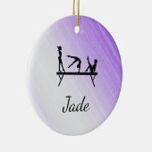 PERSONALISIERTE LILA GYMNASTIKORNATIONEN KERAMIK ORNAMENT (Rechts)
