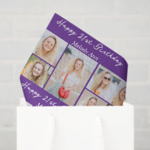 Personalisierte lila Happy Birthday Fotocollage