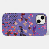 Personalisierte Lila Herzfrequenz iPhone 14 Fall Case-Mate iPhone Hülle (Rückseite (Horizontal))