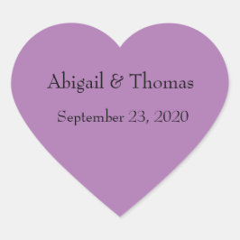Personalisierte Lila Herzklammern Herz-Aufkleber