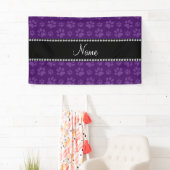 Personalisierte lila Hundetatzennamensdrucke Banner (Insitu)