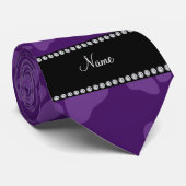 Personalisierte lila Hundetatzennamensdrucke Krawatte (Gerollt)