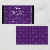 Personalisierte lila Hundetatzennamensdrucke Visitenkarte (Vorne/Hinten)