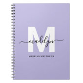 Personalisierte Lila Initialmonogramm Notizblock (Vorderseite)