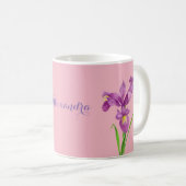 Personalisierte Lila Iris-Tasse Kaffeetasse (VorderseiteRechts)