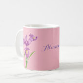 Personalisierte Lila Iris-Tasse Kaffeetasse (Vorderseite Links)