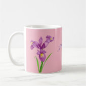 Personalisierte Lila Iris-Tasse Kaffeetasse (Links)