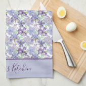 Personalisierte Lila Irisblume Geschirrtuch (Viertel Falte)