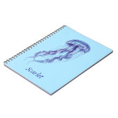 Personalisierte Lila Jellyfish-Illustration Notizblock (Linke Seite)