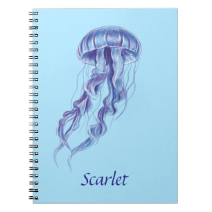 Personalisierte Lila Jellyfish-Illustration Notizblock