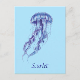 Personalisierte Lila Jellyfish-Illustration Postkarte