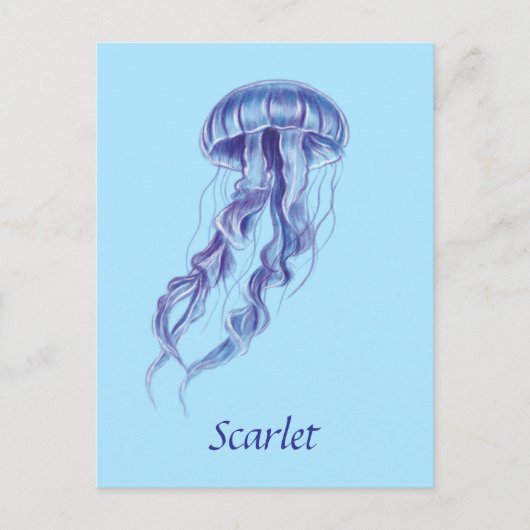 Personalisierte Lila Jellyfish-Illustration Postkarte (Vorderseite)