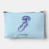 Personalisierte Lila Jellyfish-Illustration Zubehörtasche (Rückseite)