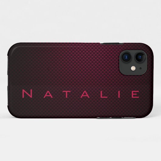 Personalisierte Lila Kohlefaser gemustert Case-Mate iPhone Hülle (Rückseite (Horizontal))