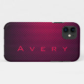 Personalisierte Lila Kohlenstofffaser gemustert Case-Mate iPhone Hülle (Rückseite (Horizontal))