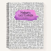 Personalisierte Lila Künstler-Sketchbook-Notebook Notizblock (Vorderseite)