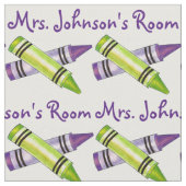 Personalisierte Lila Kunstradlehrerin in Crayons Stoff (Nahaufnahme)