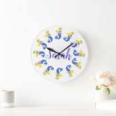 Personalisierte Lila Meerjungfrau Girl Schlafzimme Große Wanduhr (Zuhause)