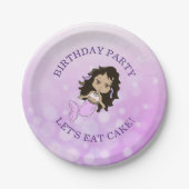 Personalisierte Lila Mermaid Birthday Cake Teller (Vorderseite)