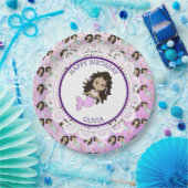 Personalisierte Lila Mermaid Geburtstags-Teller Pappteller (Party)