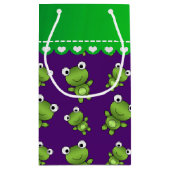 Personalisierte lila Namensfrösche Kleine Geschenktüte (Rückseite)