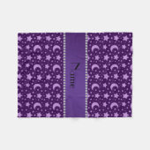 Personalisierte lila Namenssterne und Monde Fleecedecke (Vorderseite (Horizontal))