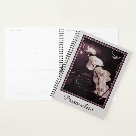 Personalisierte lila Orchidee Planer (Anzeige)