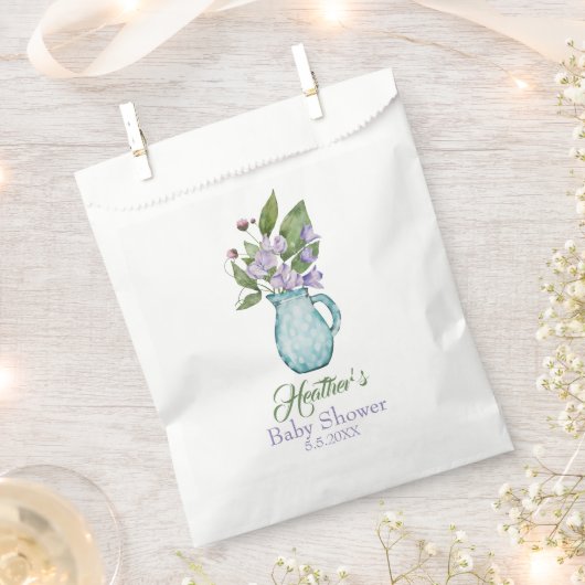 Personalisierte Lila Pea Blume Kinderdusche Geschenktütchen (Ausgeschnitten)