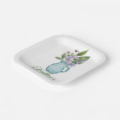 Personalisierte Lila Pea Blume Kinderdusche Pappteller (Gewinkelt)