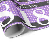 Personalisierte Lila Pink Polka Dots am 18. Geburt Geschenkpapier (Rolleneckpunkt)