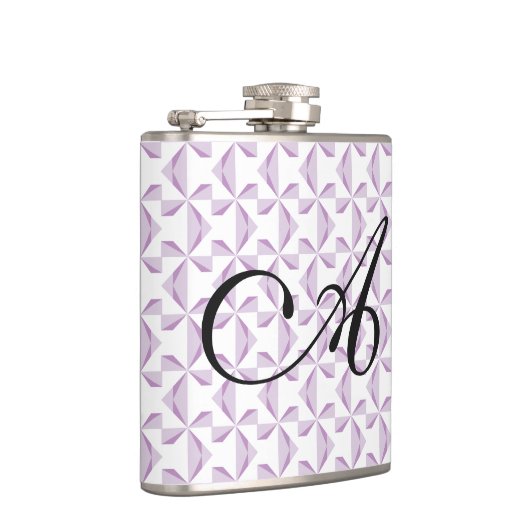 Personalisierte Lila Pinwheels Flachmann (Rechts)