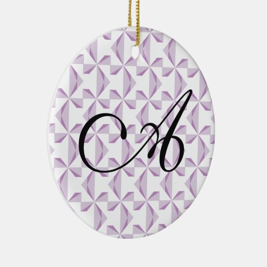 Personalisierte Lila Pinwheels Keramikornament (Rechts)