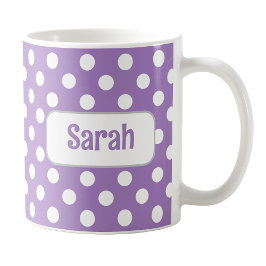 Personalisierte Lila Polka Dot Tasse