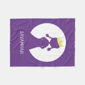 Personalisierte lila Prinzessin Silhouette Girls Fleecedecke (Vorderseite (Horizontal))