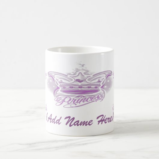 Personalisierte lila Prinzessin - Tasse (Mittel)