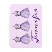Personalisierte Lila Prom-Vintag-Party-Mode Magnet (Vertikal)