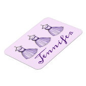 Personalisierte Lila Prom-Vintag-Party-Mode Magnet (Linke Seite)