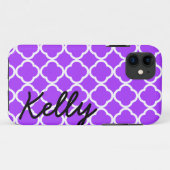 Personalisierte lila quarterfoil iPhone Case-Mate iPhone Hülle (Rückseite (Horizontal))