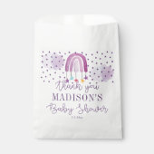 Personalisierte Lila Rainbow Baby Dusche Geschenktütchen (Vorderseite)