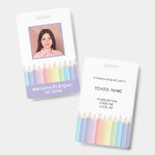Personalisierte Lila Rainbow-Lehrer-Foto-ID Ausweis (Front & Back)
