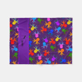 Personalisierte lila Regenbogennamenskrake Fleecedecke (Vorderseite (Horizontal))