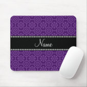 Personalisierte lila retro NamensBlumen Mousepad (Mit Mouse)