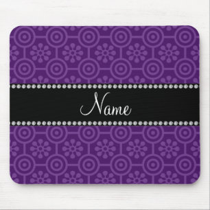 Personalisierte lila retro NamensBlumen Mousepad