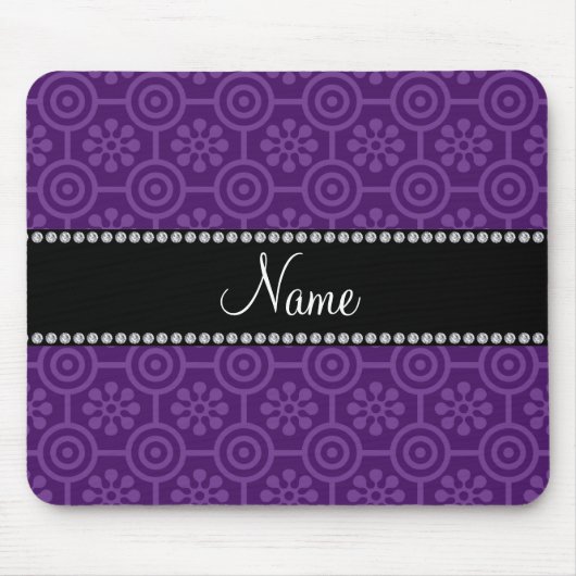 Personalisierte lila retro NamensBlumen Mousepad (Vorne)