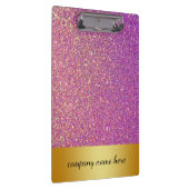 Personalisierte Lila Rosa Glitzer Glitzern Imitate Klemmbrett (Rechts)