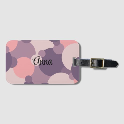 Personalisierte lila-rosa Moleküle Gepäckmarke Gepäckanhänger (Vorderseite (Horizontal))