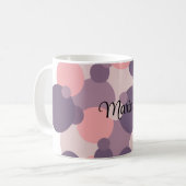 Personalisierte lila-rosa Moleküle Kaffeetasse (Vorderseite Links)